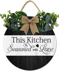 Rustic Kitchen Decor,This Kitchen Is Seasoned With Love Rustic Round Wooden Sign,For Home, Office, Store Or Restaurant