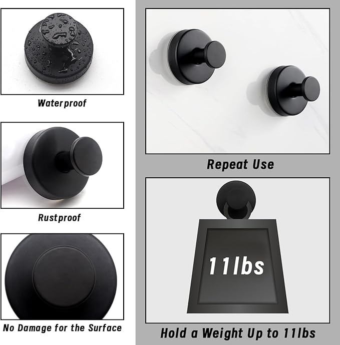 Linwnil Suction Cup Wreath Hanger，Suction Cup Hooks Hanging 10 Lbs，Waterproof Suction Cup Wreath Holder for Windows, Shower, Wreaths，Smooth Doors (2, Black)