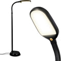 Brightech Litespan - Bright LED Floor Reading Lamp for Over Chair Crafts and Reading, Esthetician Light for Lash Extensions, Gooseneck Adjustable Standing Lamp for Living Room, Bedroom, Office - Black