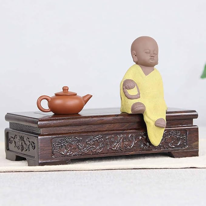 GOLDY&WENDY Solid Wood Display Stand Square Rosewood Hand-Carved Vase Lamp Buddha Statue Display Risers Home Decor Pedestal Base