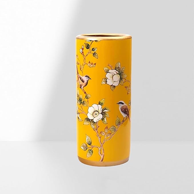 Ceramic Umbrella Stand Umbrella Holder For Entryway,Floor Standing Vase Storage Bucket(E)