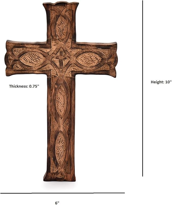 NIRMAN Handmade Wooden Wall Cross Church Home Room Décor