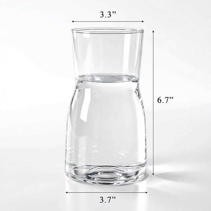 Elsjoy 4 Pack 7 Inch Clear Glass Vases for Centerpieces, Modern Tapered Flower Vase Set for Home Decor, Wedding, Housewarming Gift