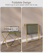 IBUYKE Luggage Rack for All Suitcase Sizes,Foldable Suitcase Stand,Metal Luggage Holder,Easy to Assemble for Bedroom Living Room Hotel,Gold TLR001G-2