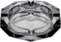 Crystal Glass Ashtray, Octagon Ash tray Cigar Cigarettes Ashtray Holder Office Home Desktop Tabletop Decoration,Crystal Black