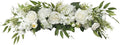 MSUIINT 25.6 Inch Artificial Rose Flower Swag with Green Leaves, Handmade Fake Plant for Front Door, Wedding Arch Flowers Spring Floral Swag, Wall Hanging Swag for Home Party Decor(White)