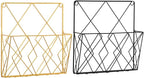 Iron Wire Collection For Case Wall Mount File Holder Metal Magazine Organizer Holder Home School Dorm Organizer Supplies Wall Magazine Holder Rack Gold Metal Clear For Bathroom