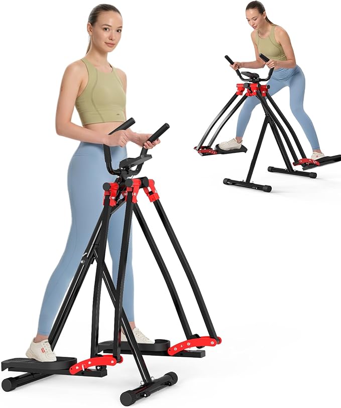 HOTWAVE Air Walker Exercise Machine, Home Space Walker Aerobic Stepper, Foldable Elliptical for Small Spaces - Cross Trainer Glider Exercise Machine for Men and Women Fitness Equipment