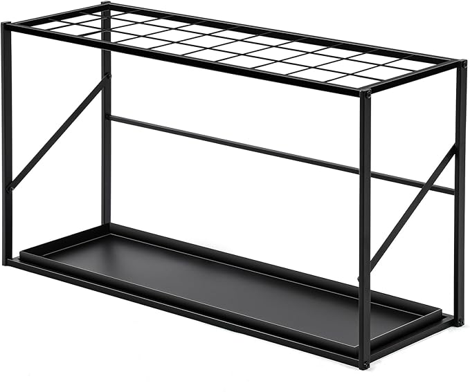 Colingmill Folding Umbrella Storage Stand Rack Holder Organizer Free Standing Umbrella Rack with Removable Drip Tray for Entryway Home Office Hotel Entry Hallway (L35.51 X W11.89 X H19.69 Inch)