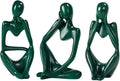 BMLCGJ Thinker Statue Gold Decor Abstract Art Sculpture, Golden Resin Collectible Figurines for Home Living Room Office Shelf Decoration,Great Gift Ideas (Green)