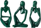 BMLCGJ Thinker Statue Gold Decor Abstract Art Sculpture, Golden Resin Collectible Figurines for Home Living Room Office Shelf Decoration,Great Gift Ideas (Green)