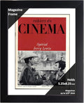 Creative Picture Frames 5.25 x 8.25 Magazine Cinema Frame with Full-Strength Glass, Holds Up To A 1/4" Thick Media Wall Display with Installed Hangers for Easy Mounting, 8x10 Black Frame with White Mat