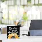 Black Room Decor Sunflower Gifts for Women Rustic Country Wooden Square Sign Decor Sunflower Summer Decorations for Home House Outdoor Shelf Wall Farmhouse Table Shelf