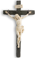 DevotedWalls 10" H Catholic Realistic Crucifix for Wall,Realistic Jesus Chirst Cross for Church,Chapels and Home Table,Altar Cross,Domestic Altar,Catholic Gift, Religious Gift,Lifelike Crucifixion Christ Wound for Meditation (Black and White)