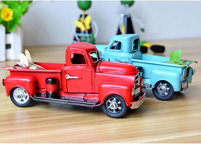 PRETYZOOM Vintage Handmade Iron Car Model Red Miniature Desktop Ornament Classic Vehicle Decor for Home Office Unique for Vehicle Lovers Craftsmanship Functional