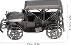 Vintage Grey Classic Car Ornament, Retro Iron Antique Model Decoration for Home Office Desk, Mini Metal Collectible Craft with Authentic Detailing for Car Enthusiasts
