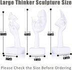 3 Pcs Thinker Large Statue Set - White Art Abstract Home Accent Figurines for Living Room, Bedroom, Shelves, Office Desktop, Coffee Table Decor, Gift for Women (3 Pcs White, 9")