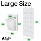 GORILLA GRIP Over the Door Shoe Organizer, 2 Pack, 24 Breathable Mesh Pockets, Space Saving Hanging Storage Holder, Closet Rack Hanger Holds Up to 40 lbs, Hangs on Closets, Shoes, Accessories, White