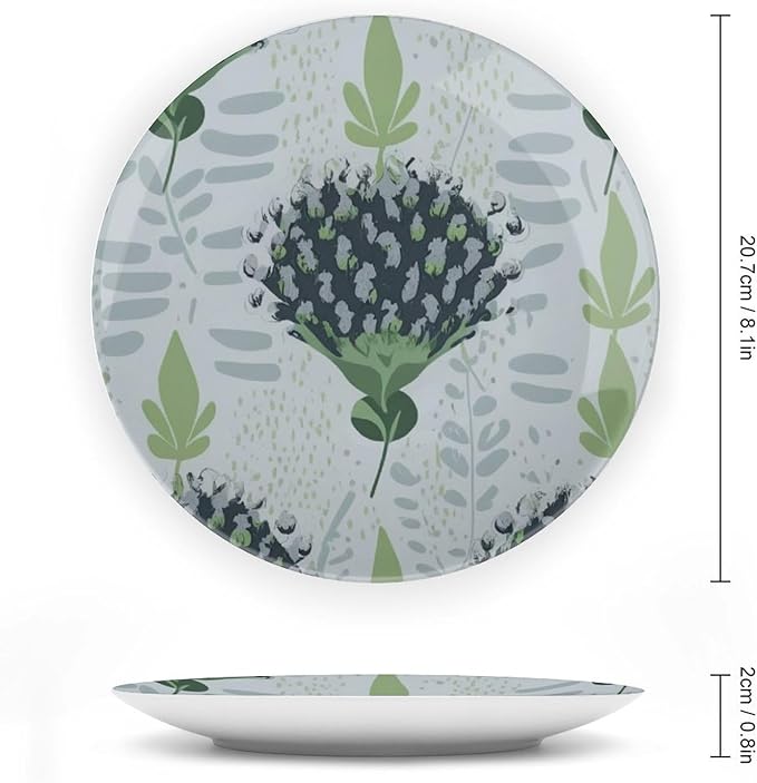 Decorative Plate Chinoiserie Floral Custom Decor for Art Decoration Club Farmhouse Wedding Ceramic Craft for Decorative Ornaments 1 Plate with 1 Display Stand, Multi Sizes, Gifts for Men Women