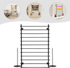 12-Tier Wall Mounted Scarf Rack, Scarf Display Rack, Towels Storage Hanger, Commercial Hijab Scarf Holder Organizer Space Saving for Retail Stores, Boutiques, Home (Black, 31.5in Width)