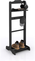 Mens Valet Stand, Wooden Clothes Valet Stand with Tray, Freestanding Suit Rack for Bedroom, Entryway, Living room, Office