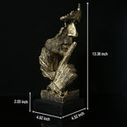 fazhongfa Thinker Statue - Silence is Gold Modern Decor Creative Abstract Art Figurine Resin Sculptures Decoration Room Home Study Office Figurines for Desktop Shelf Table Ornament (Bronze)