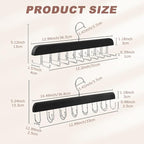 2 Pack Tie Rack Belt Hanger with 20 Foldable Metal Hooks, Space Saving Necktie Organizer for Men Wooden Belt Tie Organizer for Tank Tops Bras Cami Scarves