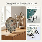 Artliving (4 Pack Black Display Stand Easel Iron Bowl Stands for Display Medium Deep Bowls, Platters and Deep Dishes