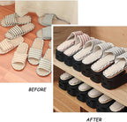 Soerreo Shoe Slot Storage Box Adjustable Shoe Rack Save Space Suitable for High Low Heels, Sneakers and Sandals (20 Piece Set)