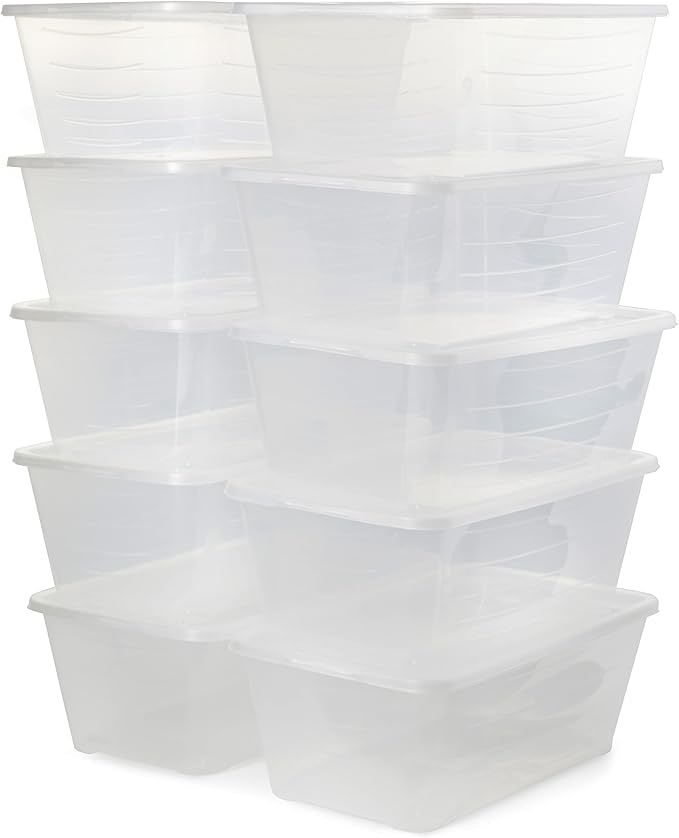 Life Story 20 Pack Plastic Storage Boxes, Stackable Organizer Tote Containers, 6 Liter