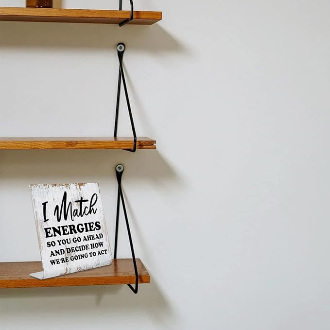 Funny Desk Signs for Women Men Office, Work Humor Decor Cubicle, Office Shelf Table Desk Decor for Cowoker Friends Sister Manager, Sarcastic Work Stress Relief White Elephant Gift Idea dksg3