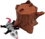 Articulating Animals Raccoon, Fox, Panda, Skunk, Possum with Containers - 3D Printed Articulated Joints ADHD, Autism, Relief Anxiety, Collectible Figurines (Possum Tree Stump)