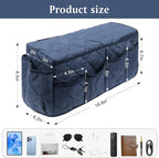 Remote Control Holder, Non Slip Bedside Armchair Caddy, Recliner Arm Caddy Armrest Organizer with 14 Pockets for Cell Phone TV Remote Control Magazines, Dark Blue