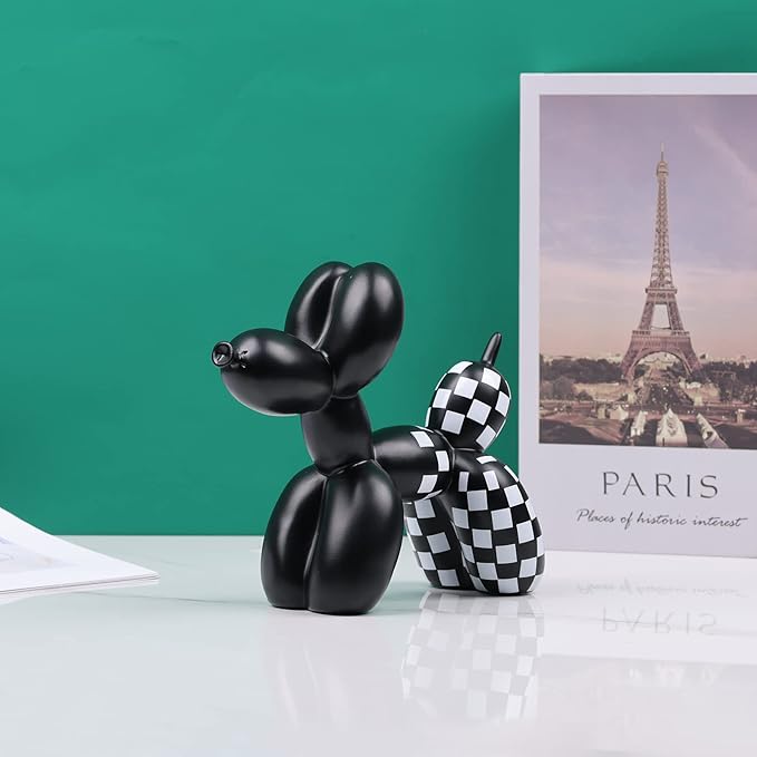 Creative Balloon Dog Sculpture Modern Home Decoration Trendy Animal Art Ornaments Collection Figurine Bedroom Living Room Office Desktop Resin Decors
