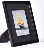 Yaetm 8x10 Double Floating Mat Picture Frame Set of 2, Display Picture 5x7 with black Double Mat, Polished High Definition Real Glass, Tabletop & Wall Mounting Photo Frames, Black
