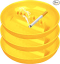 3Pcs Yellow Ashtray Sets, Ash Tray for Cigarettes and Cigar, Round Large Size Plastic Ashtrays, for Indoor Outdoor Home Office Patio Restaurant Bar Hotel Use (Set of 3 Yellow)