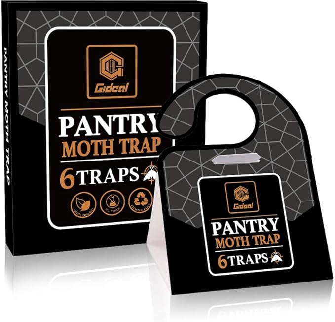GIDEAL Pantry Moth Trap with Pheromones Prime for House Kitchen Food Cupboard 6 Pack (Grain Moth)