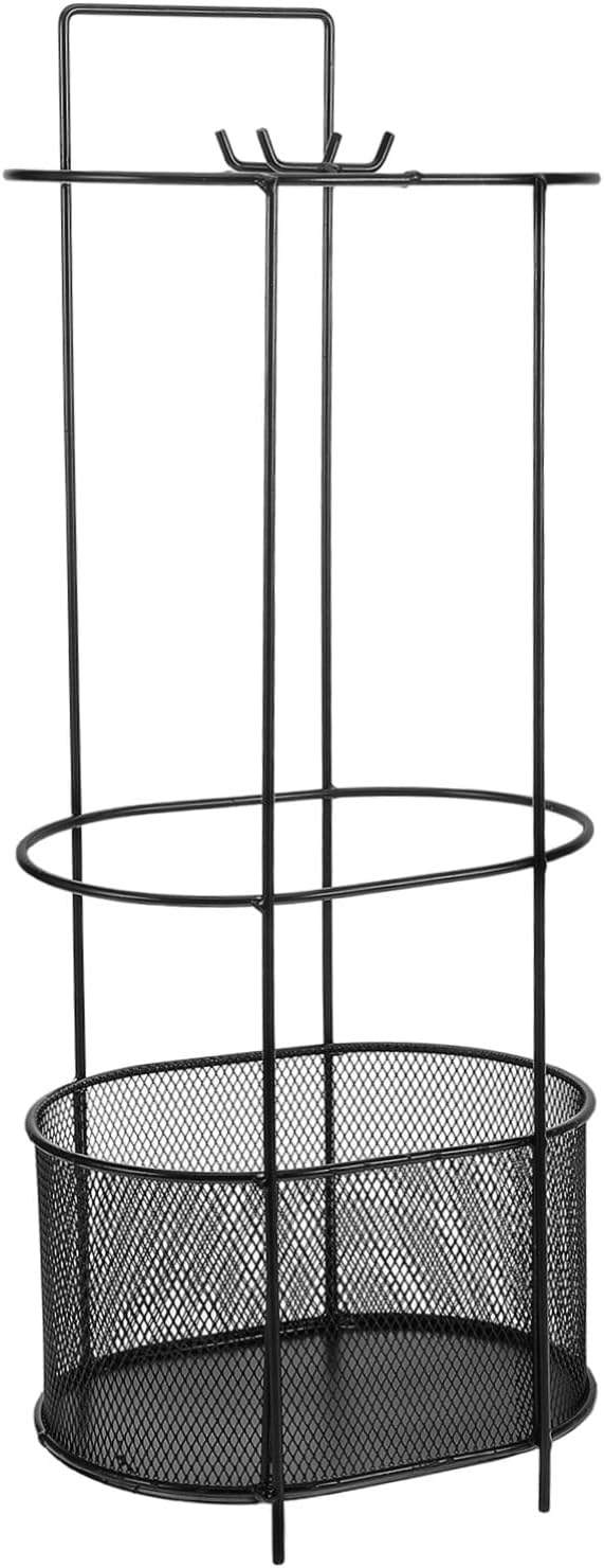 VOSAREA Freestanding Metal Umbrella Stand Water Drip Tray Indoor Entryway Organizer for Canes Walking Sticks and Golf Stylish and Functional Umbrella Holder for Home Use