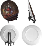 WineDecorative Plate Stand, 8 Inch, Overturned Wine Glass and Pomegranate Round Display Plate, Table Top Plate Decor with Stand, for Display Living Room Kitchen Closet Table Decor