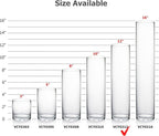 WGVI Quality Thick Weighted Clear Cylinder Glass Vases, 3" W x 12" H, Skinny Bud Vase Narrow Floral Bouquet Flower Arrangements Storage Container Candle Holders Decorative Accents, 6 Pieces
