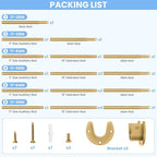 Closet Rods for Hanging Clothes, 17 to 99 Inch Heavy Duty Stepless Adjustable Closet Hanging Rod, 1.3 Inch Diameter Metal Closet Rod for Wardrobes Laundry Bedroom RV, Gold