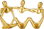 BMLCGJ Thinker Statue Gold Decor Abstract Art Sculpture, Golden Resin Collectible Figurines for Home Living Room Office Shelf Decoration,Great Gifts Ideas (Conjoined Body-Gold)
