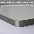 LOAAO 40X24 Inch Brushed Nickel Bathroom Mirror, Rounded Rectangle Silver Metal Frame Mirror, Brushed Nickel, Anti-Rust, Hangs Horizontally or Vertically