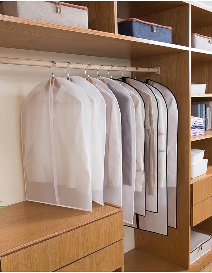 Garment Bags for Hanging Clothes 12 PCS Transparent Dress Bag for Traveling Garment Bag for Dresses Long Clothes Storage Bags with Full Zipper for Long Dress Costumes Gowns Coats 24''x54''