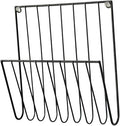 Black Wall Mounted Magazine Rack And File Holder – A Sturdy Iron Organizer For Mail, Letters, Folders, And Papers – Decorative For Home Office Or Study Room