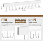 ZEDODIER 2 Pack Necklace Organizer Wall Mount, Wooden Jewelry Hanger Necklace Holder with 24 Hooks,Hanging Jewelry Organizer, White