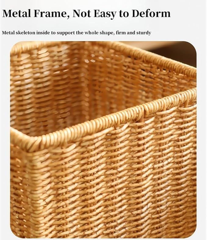 Woven Umbrella Stand with Removable Storage Basket, Umbrella Storage Rack with Water Tray, Entryway Umbrella Basket(Small)
