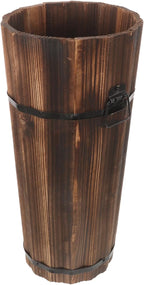 Luxshiny Umbrella Bucket 16.53X8.26X8.26In Wooden Umbrella Stand Entryway Organizer Freestanding Holder for Canes Walking Sticks and Outdoor Umbrellas
