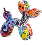 Resin Balloon Dog Sculpture - Collectible Figurines Decor for Home | Office Desktop Resin Decors Balloon Dog Decor (Graffiti)