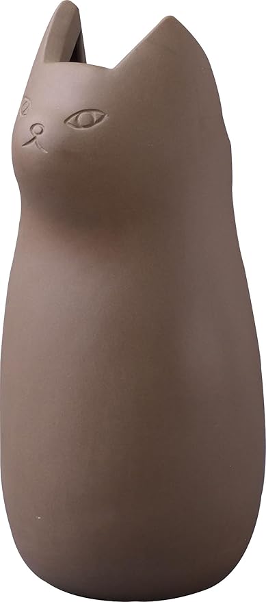 PaletteLife Cat Umbrella Stand, Medium Ceramic Umbrella Holder for Entryway, Cute Scandinavian Decorative Umbrella Rack, Brown